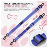 3 Pack Thickened Dog Seat Belt, Set Retractable Dog Car Adjustable Seatbelts for Vehicle Nylon Pet Safety Heavy Duty & Elastic & Durable Car Harness for Dogs, Blue