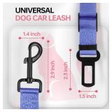 3 Pack Thickened Dog Seat Belt, Set Retractable Dog Car Adjustable Seatbelts for Vehicle Nylon Pet Safety Heavy Duty & Elastic & Durable Car Harness for Dogs, Blue