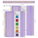 HAUTOCO Spiral Notebook, B5 Purple Hardcover Leather Notebooks, College Ruled Notebook with 320 Pages, 100 GSM Paper, 7"x 9.7" Lined Journaling Notebooks for Girls Women Work School Office