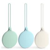 Seposeve Silicone Pacifier Holder Case, Ultra-Thin, 3 Pack Portable Pacifier Case for Diaper Bag or Stroller, Paci Holder Case, Binky Holder Case for Baby Boys & Girls, Green Blue White