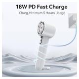 Handheld Cooling Fan, 5 Speeds Portable Air Conditioner Fans, Rechargeable Mini Fan with USB for Women Men Travel/Camping/Outdoor for Travel Outdoor/Disney/Concerts/Gifts for Women & Men (WHITE)