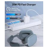 20W USB C Earbuds 4 Charging Cord, Earbud Pro 3rd/3nd/2nd Gen Charger, USB C to USB C Cable for Earbuds Pro 3(2025) , Earbuds Max, Wireless Earphones, iPhone 17 Air 16 15 Charger Cord Power Adapter
