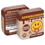 Happy Strips Organic Ashwagandha KSM 66 & GABA for Stress Relief, Calmness, Sleep - Fast-Acting & Rapid-Dissolving, Chocolate Mocha Flavored, Organic, Vegan, Sugar-Free - 30 Count