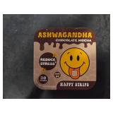 Happy Strips Organic Ashwagandha KSM 66 & GABA for Stress Relief, Calmness, Sleep - Fast-Acting & Rapid-Dissolving, Chocolate Mocha Flavored, Organic, Vegan, Sugar-Free - 30 Count