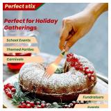 Perfect Stix Wooden Disposable Forks with Christmas Design. Pack of 50 Count. Colors are Red and Green. 6 Inch Printed Wooden Forks( 2)