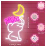 Elaphant Night Neon Sign for Wall Decor, Dimmable LED Neon Light, USB Powered LED Sign for Children