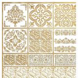 Talavera Stencils for Painting on Walls Wood, 12 Inch Mexican Stencil for Tile Floor Crafts Reusable Burning Drawing Art Paint for Furniture Canvas Wallpaper (Mexican9)