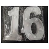 H: 7.88 Inches Light Up Numbers 16 Sign for Party Decor, Happy 16th Birthday Decorations for Boys, Sweet 16 Party Centerpieces Table Decorations for Girls