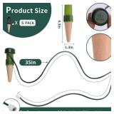 BYDOLL Plant Self-Watering Stakes Automatic Watering Terracotta Spikes for Indoor Outdoor Plants,Houseplant Insert Devices for Vacation use,Bonsai Drip Irrigation System (5 Pack)
