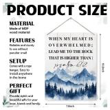 Psalm 61:2 Wood Sign - When My Heart is Overwhelmed, Bible Verse Decor, Christian Wall Plaque, Home Church Decor, Living Room Decors, Decorative Door Signs, Scripture Wood Sign, Baptism Gift