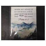 Psalm 61:2 Wood Sign - When My Heart is Overwhelmed, Bible Verse Decor, Christian Wall Plaque, Home Church Decor, Living Room Decors, Decorative Door Signs, Scripture Wood Sign, Baptism Gift