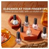 modelones Glitter Nail Polish Set 6 Colors Gold Brown Silver Pink Nude Fall Winter Shimmer Pearl Quick Dry Kit Manicure DIY Nails Art Salon Home Gifts For Women Girls (3pack)