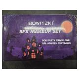 Bowitzki Halloween Makeup Set Oil Based Face Body Paint Special Effects Kit SFX Sponges Scar Wax Fake Blood Brush Tooth Paint Halloween Party SFX Cosplay
