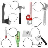 TUPARKA 8 Pieces Halloween Horror Hair Bands Zombie Headbands Cleaver Axe Scissor Hammer Pattern Headbands for Halloween Scary Costume Party Decorations