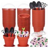 Maxdot 24 Pack Halloween Flowerpot Dessert Cup with Lids and Shovel Spoon Bottom Tray Halloween Cake Decoration Mold Small Flowerpot Cups Dessert Ice Cream Holder for Party DIY Supplies(Eyeball)