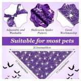Frienda 30 Pcs Halloween Dog Bandanas Bulk Spider Web Bandanas for Dogs Black Orange Purple Triangle Kerchief Bibs Scarf Set for Pet Halloween Costume Photo Props Accessories Pet Shops, 6 Styles
