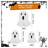 BEISHIDA 6 Pcs Halloween Hanging Orngments Honeycomb Ghost Table Decor Ghost Decorations 3D Tissue Centerpieces Whith Strings for Halloween Birthday Wedding Party Supplies