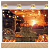 Scary Halloween Backdrop for Photography 7x5FT Halloween Eve Backdrops for Parties Gloomy Devil Pumpkin Scarecrow Background Scary Nightmare Party Banner Dress Up Decorations Props