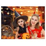 Scary Halloween Backdrop for Photography 7x5FT Halloween Eve Backdrops for Parties Gloomy Devil Pumpkin Scarecrow Background Scary Nightmare Party Banner Dress Up Decorations Props