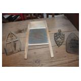 Vtg. Washboard and Iron Trivets