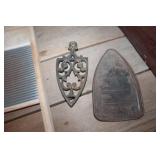 Vtg. Washboard and Iron Trivets