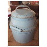 Antique Blue Metal Milk Jug?