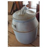 Antique Blue Metal Milk Jug?