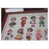 Vintage Crossstitched Picture 22" x 23"