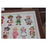 Vintage Crossstitched Picture 22" x 23"