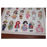 Vintage Crossstitched Picture 22" x 23"