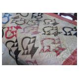 Antique Handstitched Basket Quilt 64"x96"