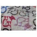 Antique Handstitched Basket Quilt 64"x96"