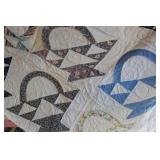 Antique Handstitched Basket Quilt 64"x96"