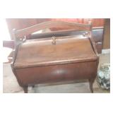 Vintage Wood Sewing Box, Buttons & More