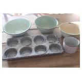 Vtg. Enamalware Bowls and More