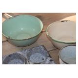 Vtg. Enamalware Bowls and More
