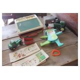 Vtg. Fisher Price School Desk, Tractors & More