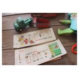 Vtg. Fisher Price School Desk, Tractors & More