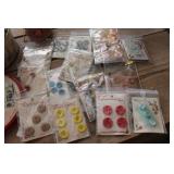 Tin w/Vtg. Buttons, Pin Cushion & More