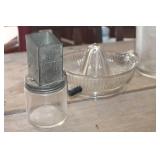 Vtg. Glass Juicer, Measuring Cup & More