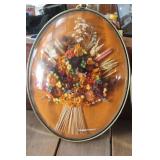 Vtg. Beveled Flower Décor Pictures 15" tall