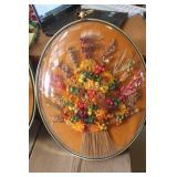 Vtg. Beveled Flower Décor Pictures 15" tall