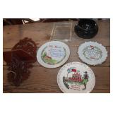 Vintage Wood Shelf, Décor Plates and More