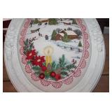 Oval Embroidered Christmas Picture 17"x23"