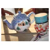 Christmas Teapot, Platter and More