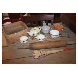 Vintage Rolling Pin, Teapot and More