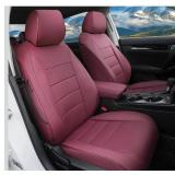 Lolcar Custom Fit Civic Seat Cover Full Set for Honda Civic 4 Door Sedan-Only (2022 2023 2024 EX)&(2025-2026 Sport),5-Seats Full Set,Leather Seat Protector (Burgundy)