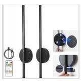 Battery Operated Wall Sconces Set of Two Rechargeable Wireless Wall Light with Remote Control Black 360Â° Rotate Magnetic Dimmable Cordless Wall Lamp for Living Room Bedroom Hallway 19.7 Inch