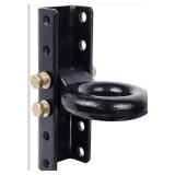 Heavy Duty Adjustable Pintle Hitch Lunette Ring, 14,000 lbs Capacity, 5-Position Channel, Iron Towing Assembly for Trailers, Black