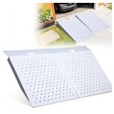 Shed Ramp 2 PCS, 29\" X 48\" Heavy-Duty Shed Ramp for Riding Mower, Anti-Slip Punch Plate Lawn Mower Ramps for Sheds,